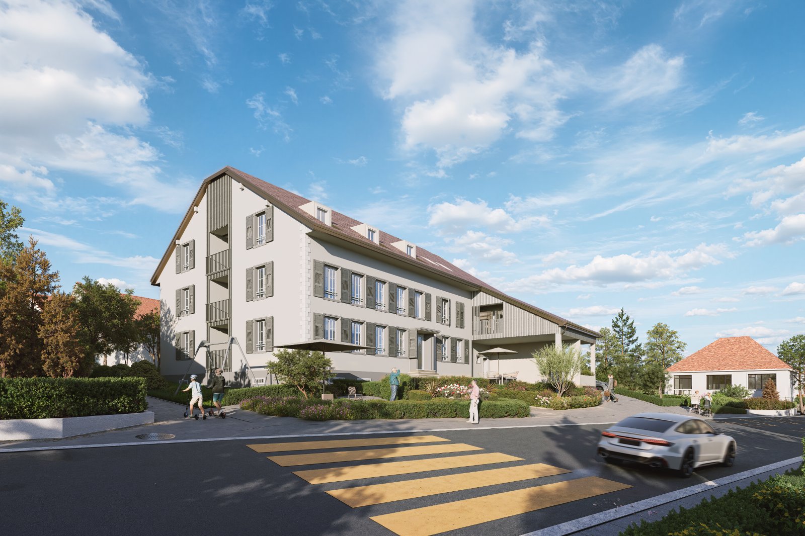 Façade rénovée du Clos d'Autigny