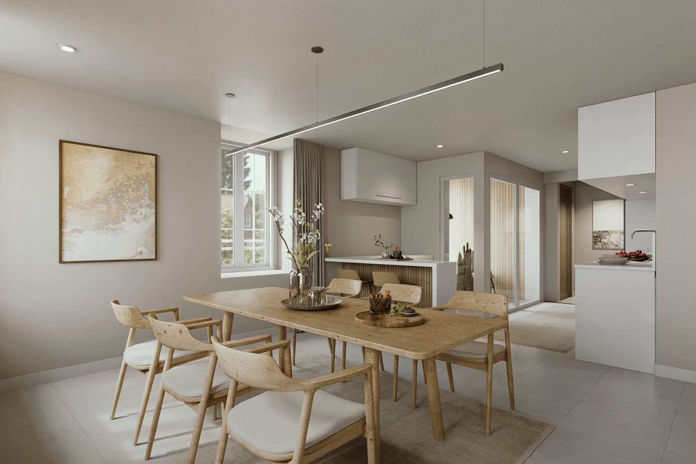 Intérieur — séjour et cuisine ouverte